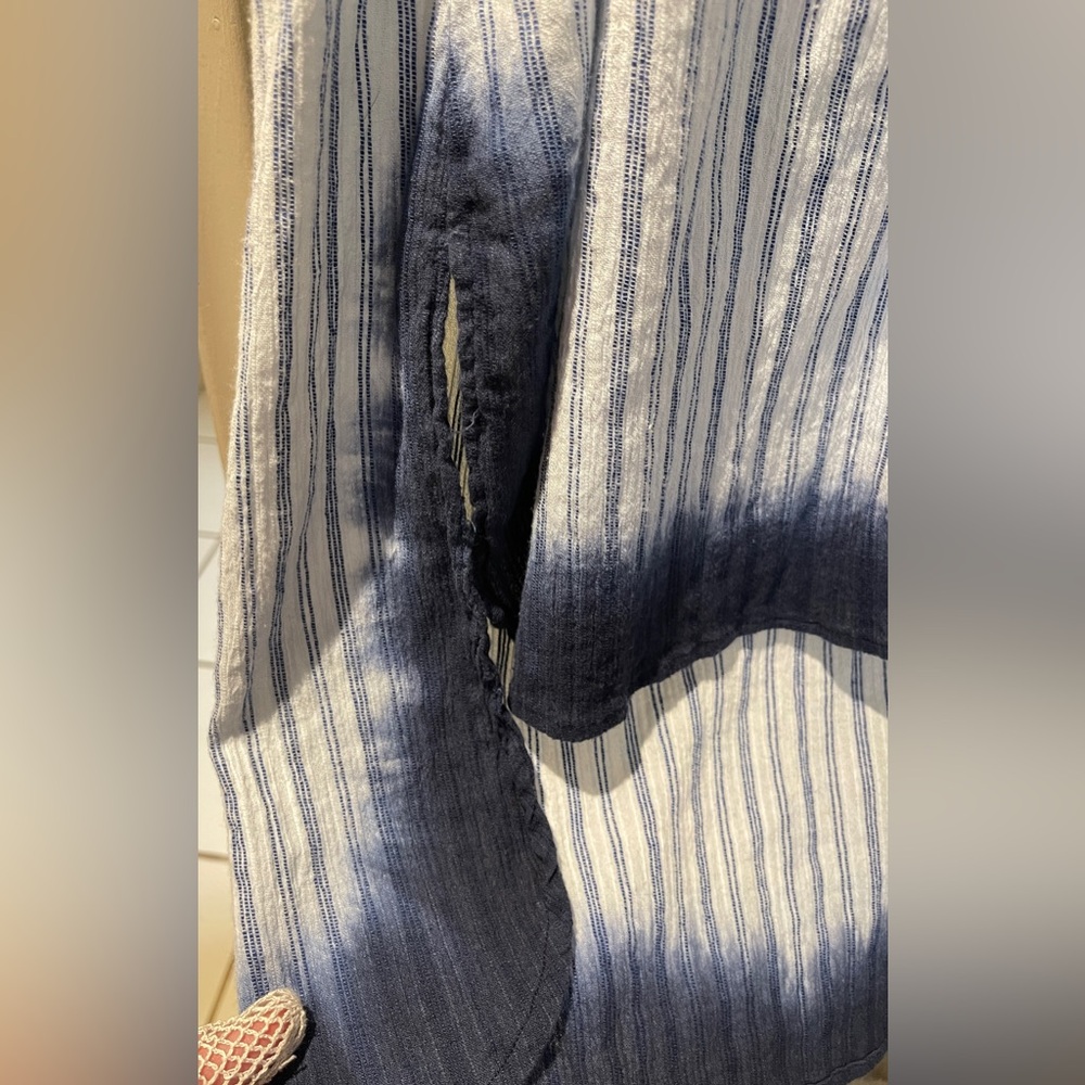 Emma G Blue Striped Cotton Sleeveless Dress - Picture 3 of 14